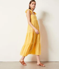 Kleid Mit Trägern Und Stickerei-Details GELB 7 Kleid Mit Trägern Und Stickerei-Details GELB -Etam Verkäufe 654037254 6