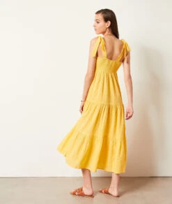 Kleid Mit Trägern Und Stickerei-Details GELB 9 Kleid Mit Trägern Und Stickerei-Details GELB -Etam Verkäufe 654037254 a