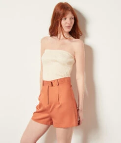 Geripptes Bustier-Top ECRU -Etam Verkäufe 654038580 6