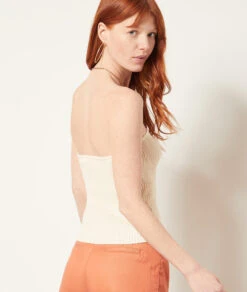 Geripptes Bustier-Top ECRU -Etam Verkäufe 654038580 a