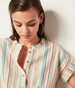 Gestreifte Bluse Mit Kurzen Ärmeln MEHRFARBIG -Etam Verkäufe 654041290 b