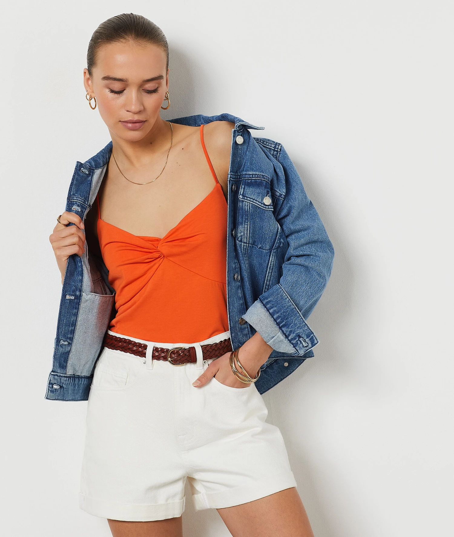 Caraco Effet Torsadé ORANGE 1 Caraco Effet Torsadé ORANGE