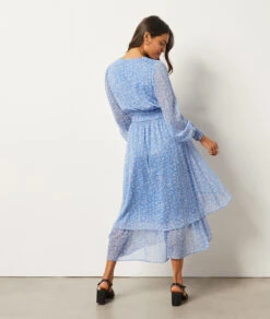 Langes Kleid Mit Print BLAU -Etam Verkäufe 654044636 a