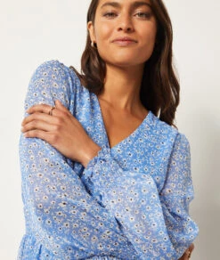Langes Kleid Mit Print BLAU -Etam Verkäufe 654044636 b