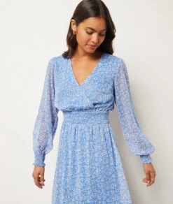 Langes Kleid Mit Print BLAU -Etam Verkäufe 654044636 c