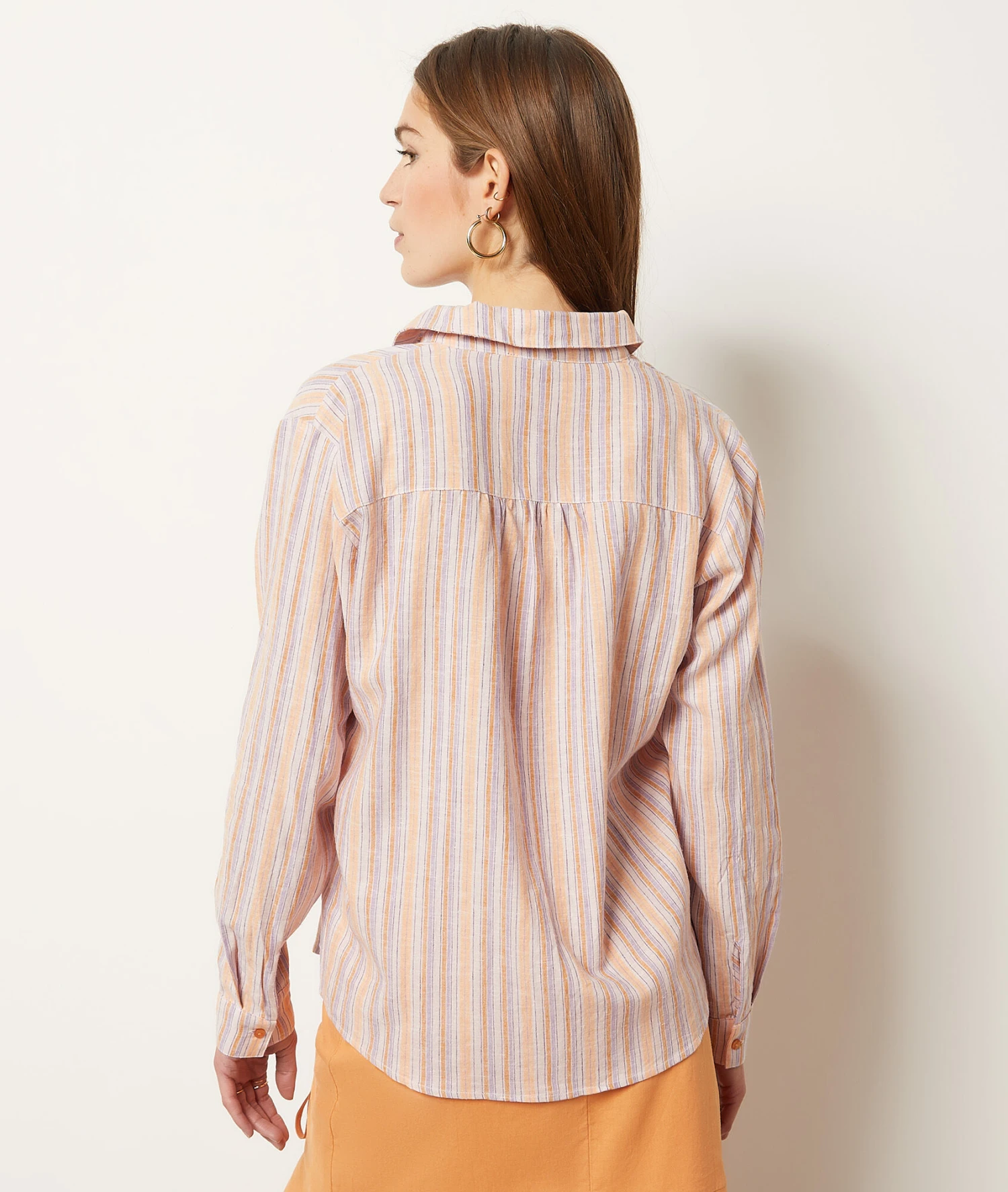 Hemdbluse Aus Leinenmischgewebe LILA 2 Hemdbluse Aus Leinenmischgewebe LILA – Bild 2