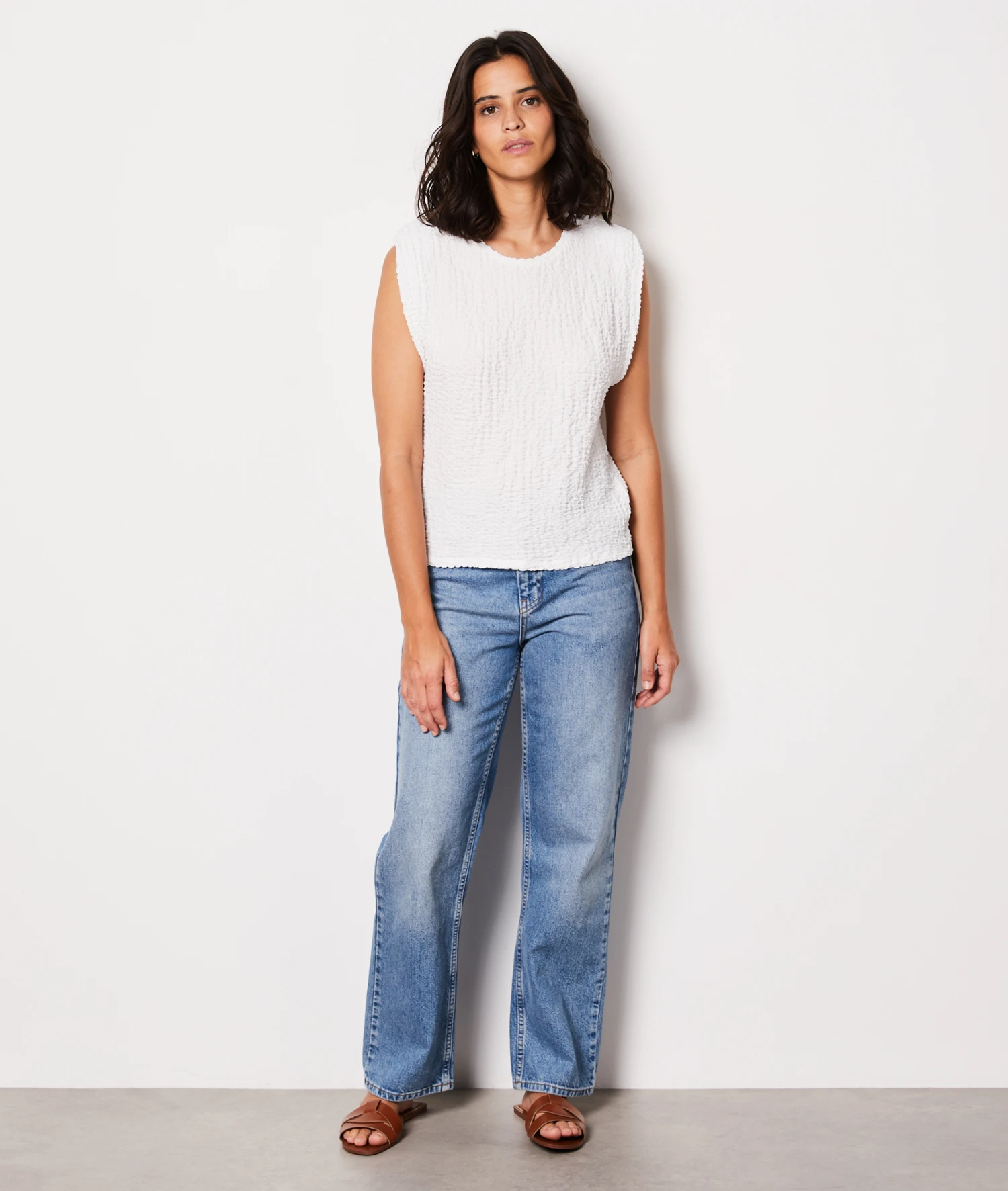 Ärmelloses T-Shirt ECRU 3 Ärmelloses T-Shirt ECRU – Bild 3