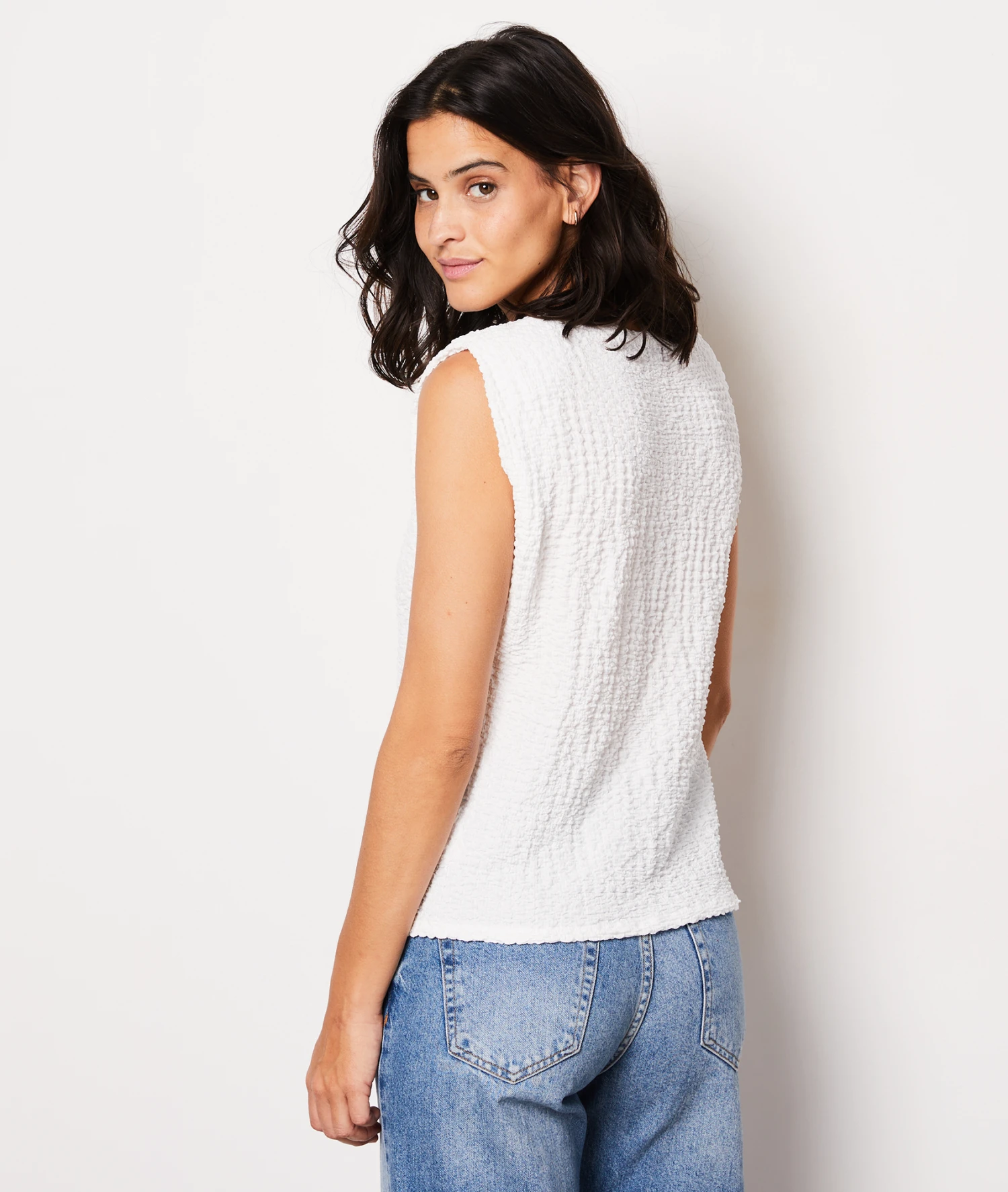 Ärmelloses T-Shirt ECRU 2 Ärmelloses T-Shirt ECRU – Bild 2