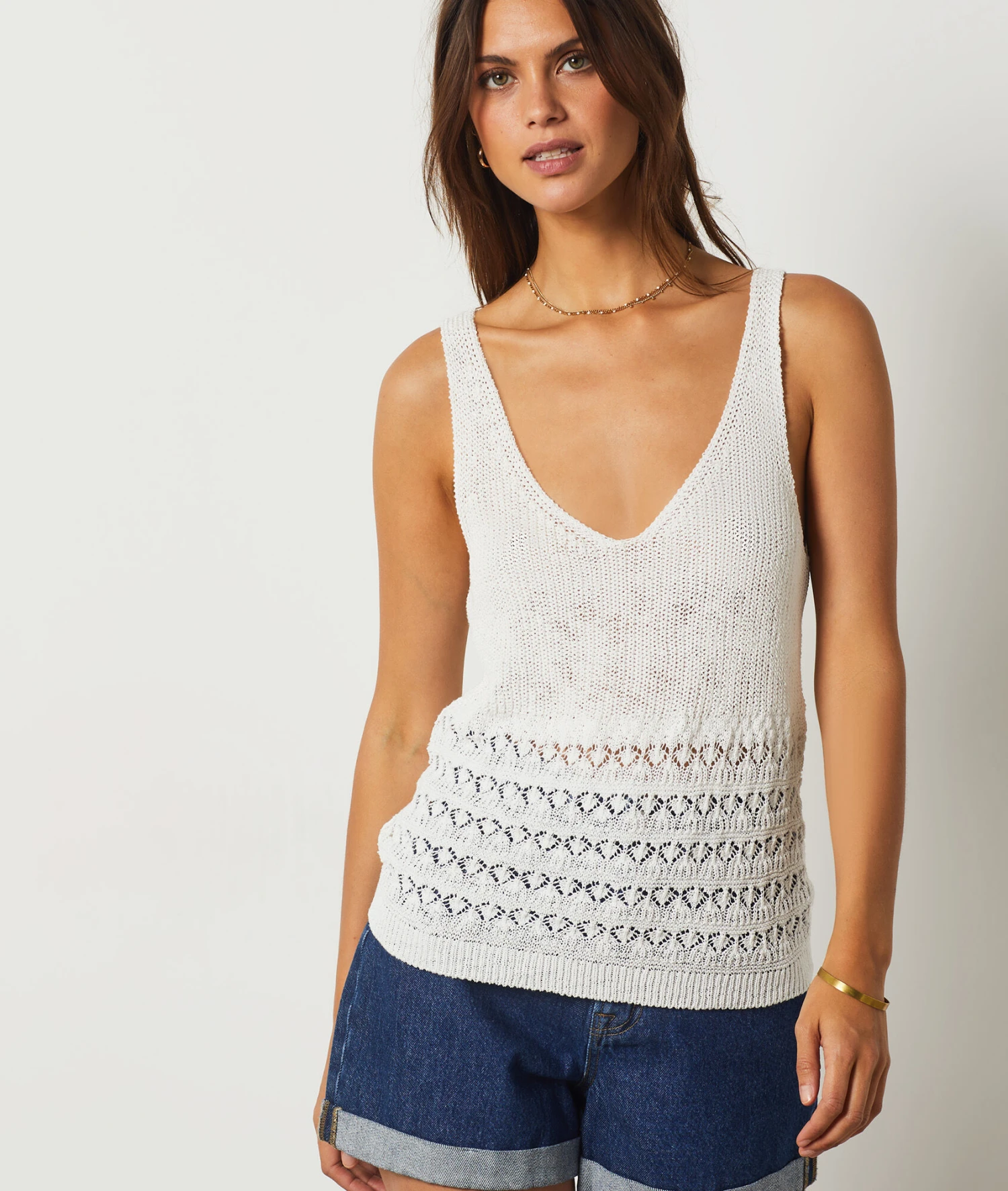 Débardeur En Maille ECRU 1 Débardeur En Maille ECRU