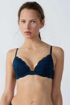 BH N.2 - Tiefliegender Push-up BH in Elegantem Tintenblau