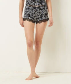 Comfortable Black Printed Pajama Shorts for Lounge & Sleep -Etam Verkäufe 654050805 6