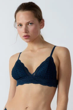 BH N.8 Wireless Triangle Bra in Ink Blue - Comfortable & Minimalist