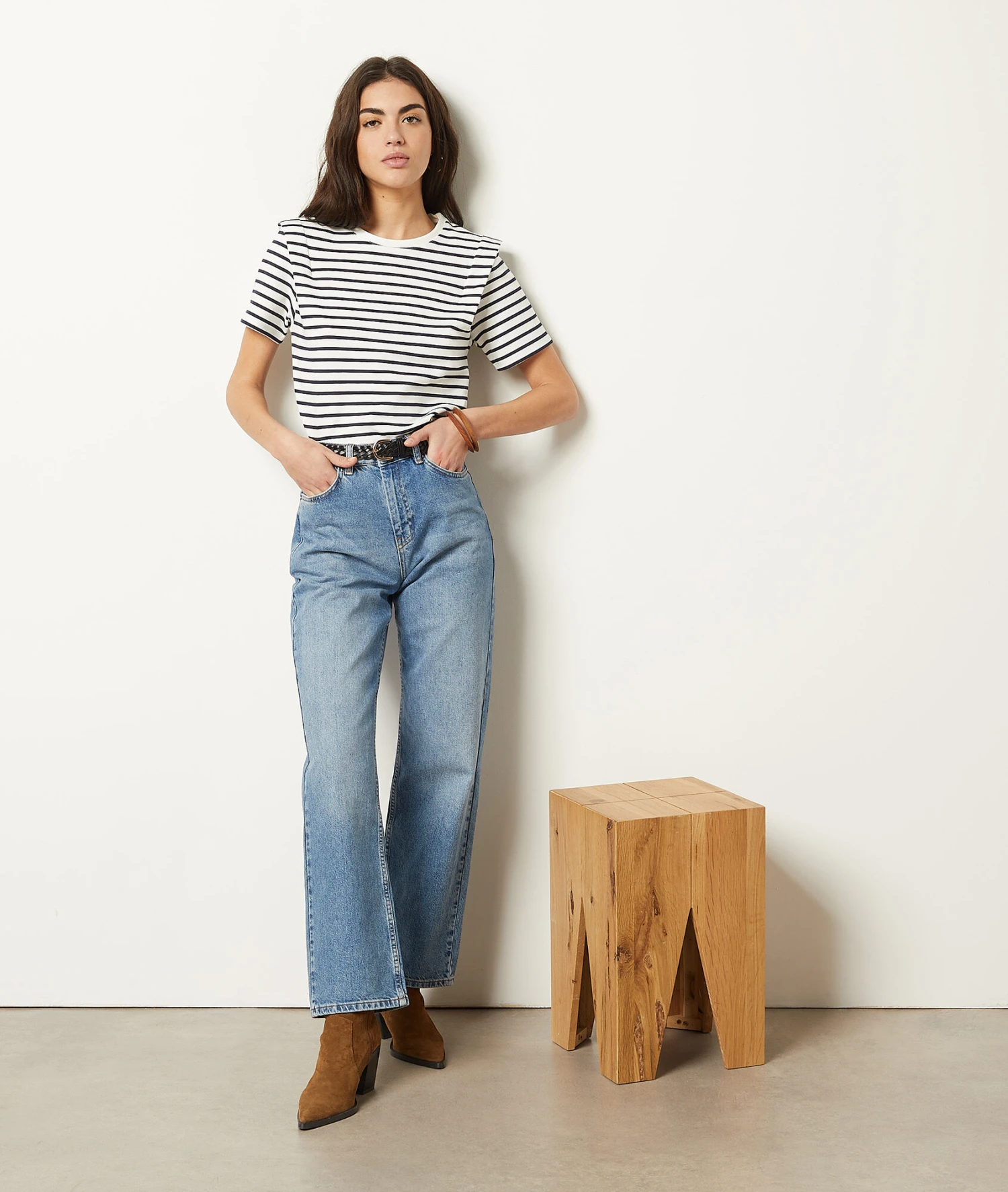 Gestreiftes T-Shirt Mit Kurzen Ärmeln WEISS 3 Gestreiftes T-Shirt Mit Kurzen Ärmeln WEISS – Bild 3