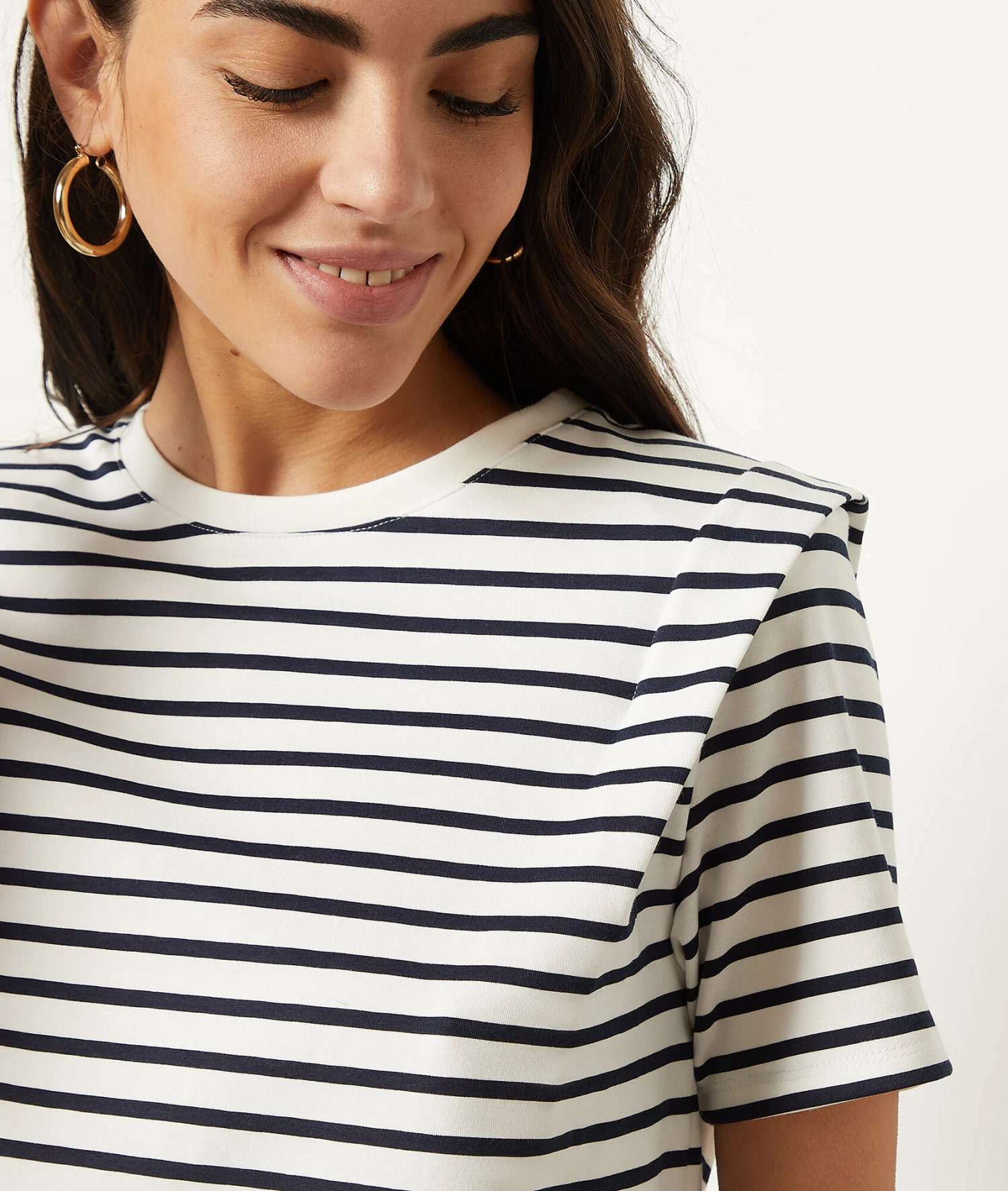 Gestreiftes T-Shirt Mit Kurzen Ärmeln WEISS 4 Gestreiftes T-Shirt Mit Kurzen Ärmeln WEISS – Bild 4