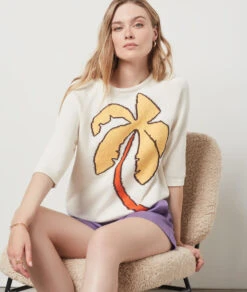 Carmen Pull En Maille Imprimée ECRU