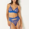 Porte-jarretelle en Tulle Brodé Bleu Indigo - Élégance et Maintien -Etam Verkäufe 654056727 x