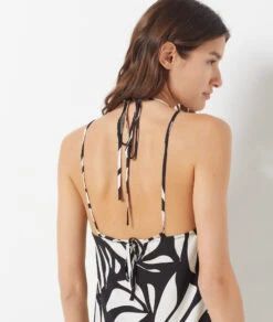 Damen Nachthemd Schwarz mit Stylischem Print - Bequemes Sleepshirt