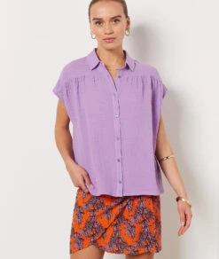 Ärmelloses Hemd, 100 % Baumwolle MAUVE -Etam Verkäufe 654063011 6