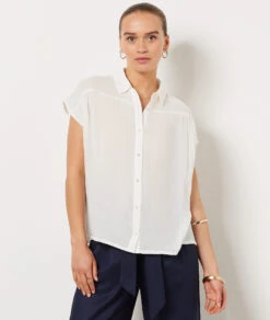 Ärmelloses Hemd, 100 % Baumwolle ECRU -Etam Verkäufe 654063080 6