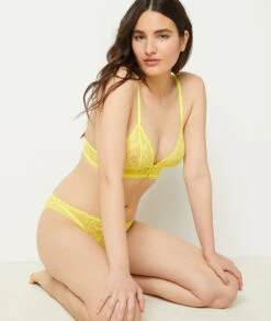 Triangel-BH ohne Bügel in Zitronengelb – Bequemer Soft-BH