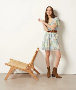 Fließendes Kleid Mit Print WEISS -Etam Verkäufe 654064006 c