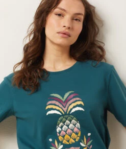 Gemütliches Herren Schlafshirt mit Ananas-Print in Tannengrün -Etam Verkäufe 654064745 b
