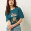 Gemütliches Herren Schlafshirt mit Ananas-Print in Tannengrün -Etam Verkäufe 654064745 x