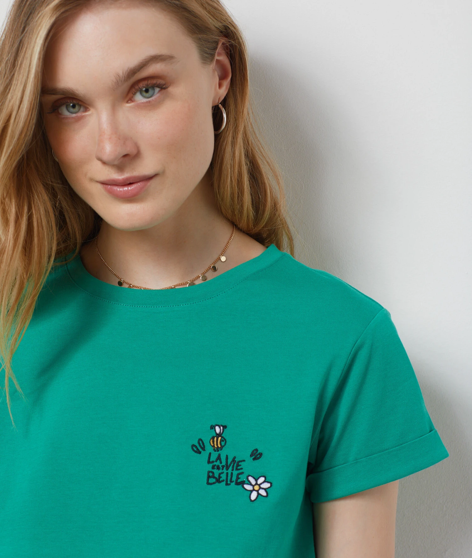 T-Shirt Mit Kurzen Ärmeln Aus Baumwolle GRÜN 4 T-Shirt Mit Kurzen Ärmeln Aus Baumwolle GRÜN – Bild 4