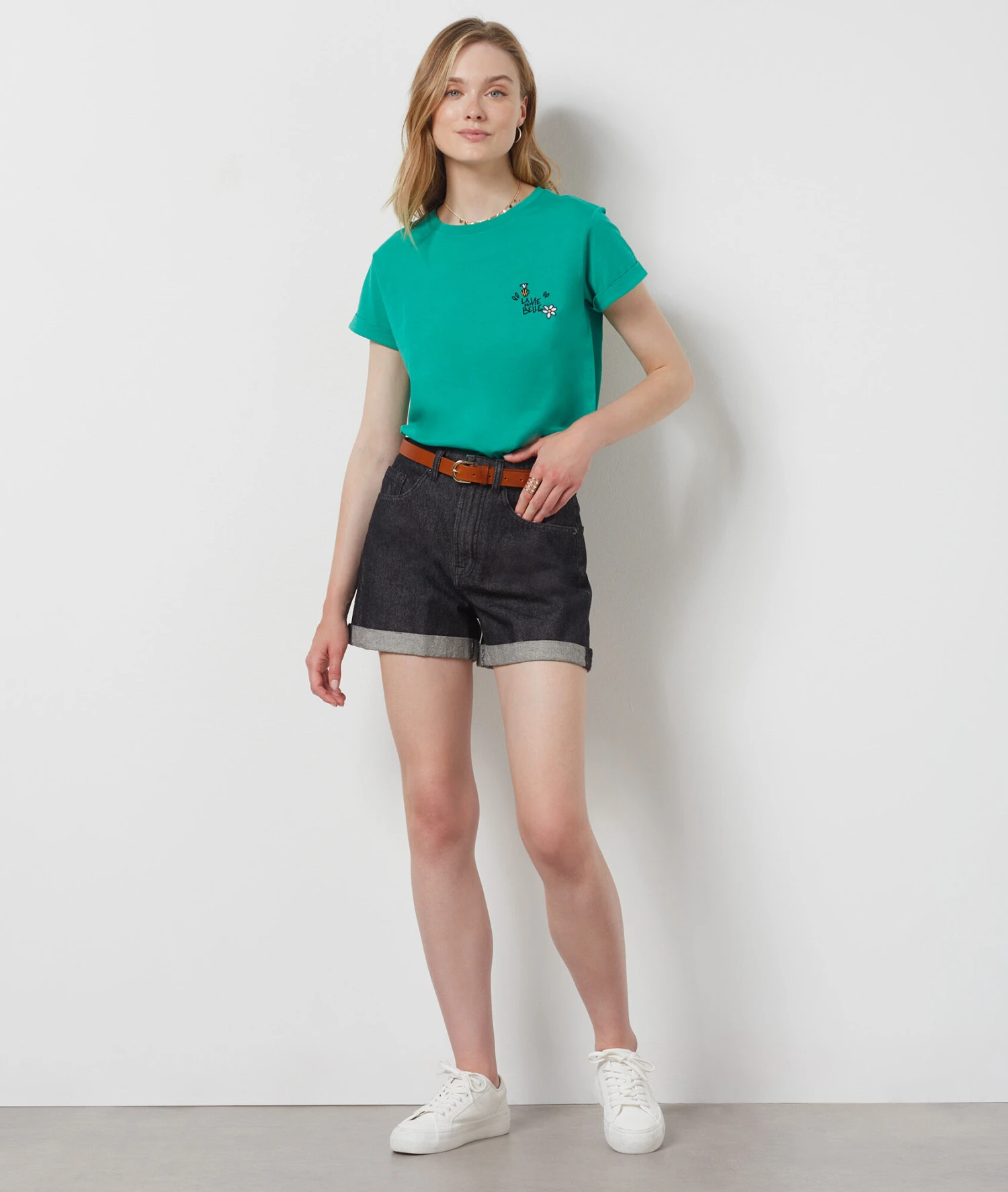 T-Shirt Mit Kurzen Ärmeln Aus Baumwolle GRÜN 1 T-Shirt Mit Kurzen Ärmeln Aus Baumwolle GRÜN