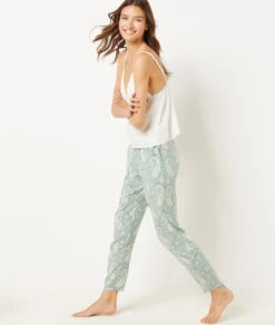 Nile Green Printed Pajama Pants - Comfortable Loungewear Bottoms