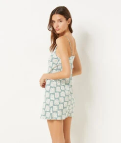 Nile Green Printed Chemise Nightgown - Elegant & Comfortable Negligee 9 Nile Green Printed Chemise Nightgown - Elegant & Comfortable Negligee -Etam Verkäufe 654066940 c