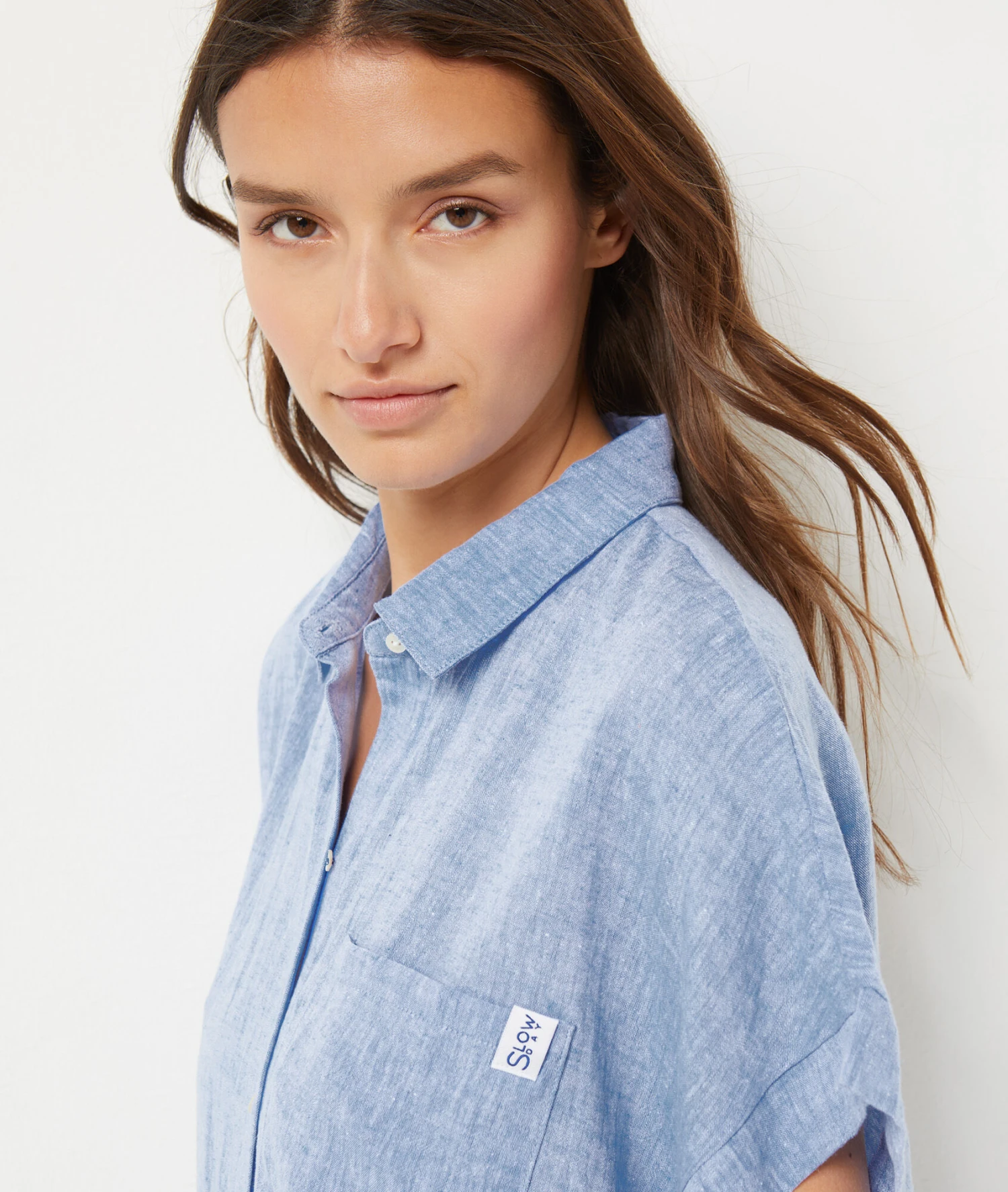 Damen Nachthemd aus Leinenmischgewebe – Himmelblau & Atmungsaktiv 1 Damen Nachthemd aus Leinenmischgewebe – Himmelblau & Atmungsaktiv