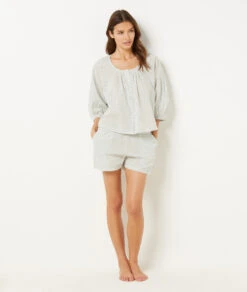 100% Cotton Ecru Pajama Shorts - Breathable & Comfortable Sleepwear -Etam Verkäufe 654068980 c