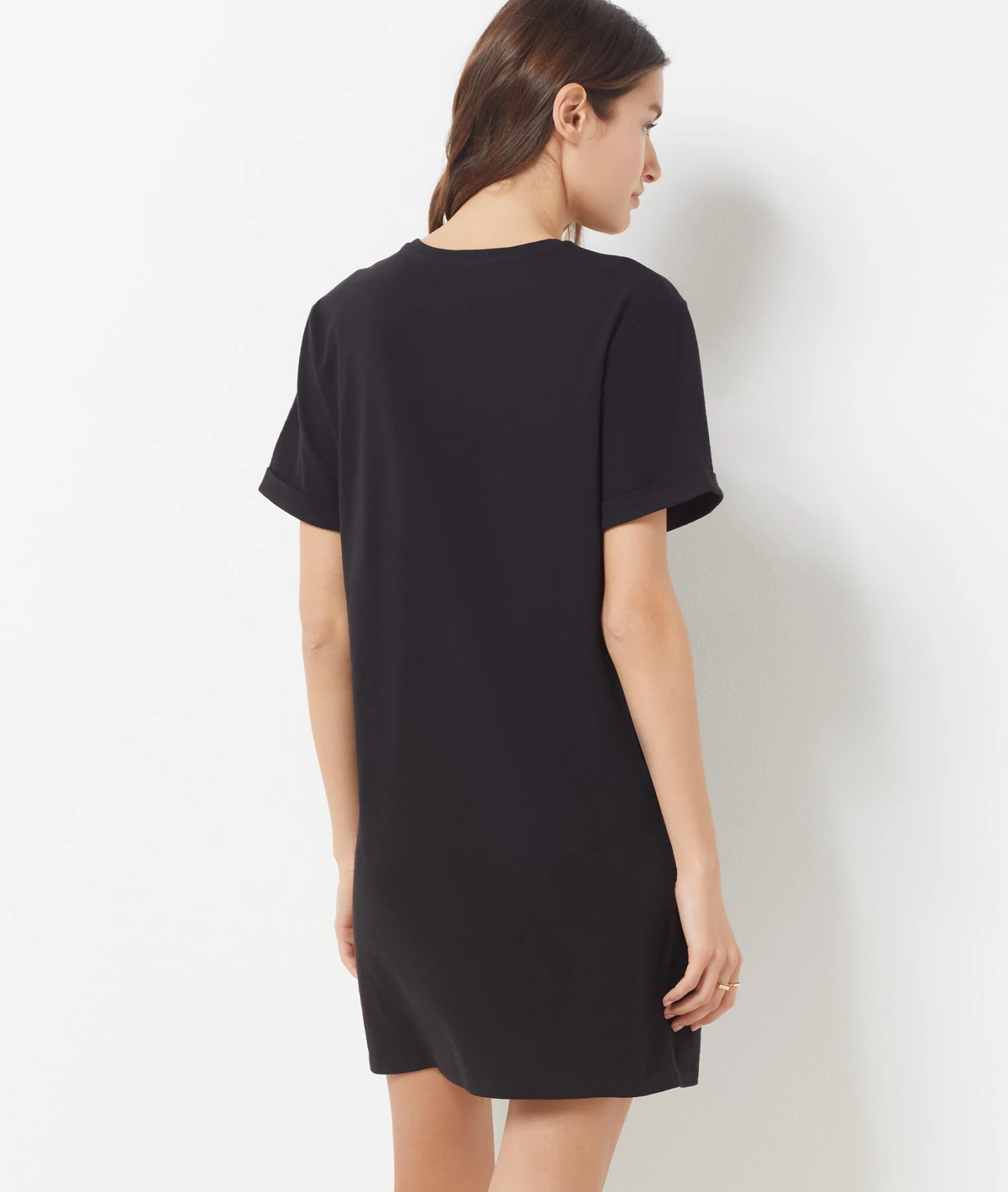 Bequemes Damen Nachthemd aus 100% reiner Baumwolle in Schwarz 2 Bequemes Damen Nachthemd aus 100% reiner Baumwolle in Schwarz – Bild 2