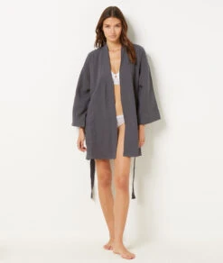 Damen Nachthemd aus 100% reiner Baumwolle - Komfortables Schlafshirt in Anthrazit 7 Damen Nachthemd aus 100% reiner Baumwolle - Komfortables Schlafshirt in Anthrazit -Etam Verkäufe 654070804 6