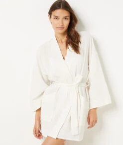 Damen Nachthemd aus 100% reiner Baumwolle - Klassisch in Ecru