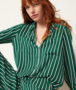 Gestreifte Hemdbluse NILGRÜN 8 Gestreifte Hemdbluse NILGRÜN -Etam Verkäufe 654071840 b
