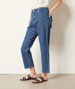 Gerade Jeans, 100 % Baumwolle KÖNIGSBLAU