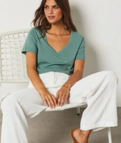 T-shirt Manches Courtes 100% Coton Bio KAKI 9 T-shirt Manches Courtes 100% Coton Bio KAKI -Etam Verkäufe 654072144 c