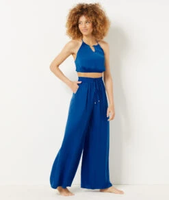 Elegante Schimmernde Pyjamahose mit Weitem Bein – Königsblau 9 Elegante Schimmernde Pyjamahose mit Weitem Bein – Königsblau -Etam Verkäufe 654073023 c
