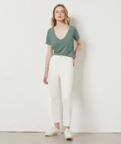 T-shirt Manches Courtes En Lin Mélangé KAKI 7 T-shirt Manches Courtes En Lin Mélangé KAKI -Etam Verkäufe 654075144 6