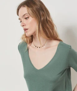 T-shirt Manches Courtes En Lin Mélangé KAKI 8 T-shirt Manches Courtes En Lin Mélangé KAKI -Etam Verkäufe 654075144 b