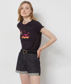 T-Shirt Mit Print Aus 100 % Baumwolle MEHRFARBIG