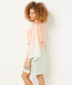 Langes Negligé in Rosa - Seidig Schimmerndes Satin-Nachthemd -Etam Verkäufe 654076868 a