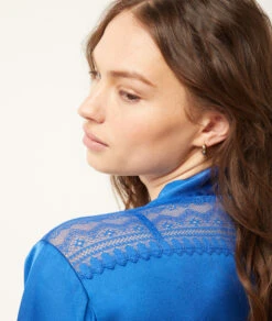 Diamant Seidig Schimmerndes Nachthemd mit Spitze – Königsblau 8 Diamant Seidig Schimmerndes Nachthemd mit Spitze – Königsblau -Etam Verkäufe 654078623 b