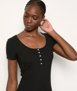 T-shirt Cotelé NOIR 8 T-shirt Cotelé NOIR -Etam Verkäufe 654081805 b