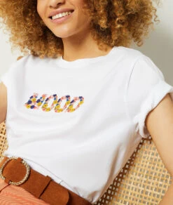 T-Shirt Mit Print Aus 100 % Baumwolle ECRU -Etam Verkäufe 654084380 b