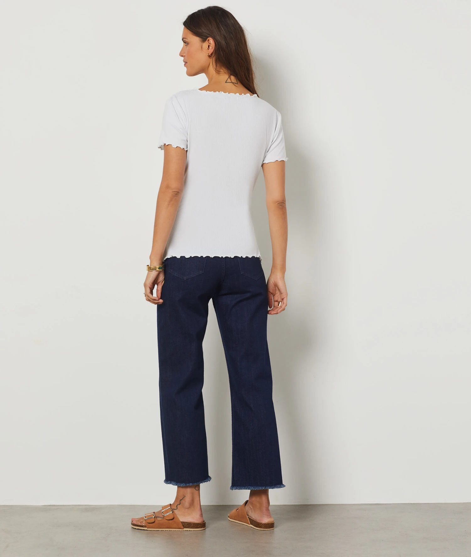 T-shirt Manches Courtes Col V ECRU 2 T-shirt Manches Courtes Col V ECRU – Bild 2