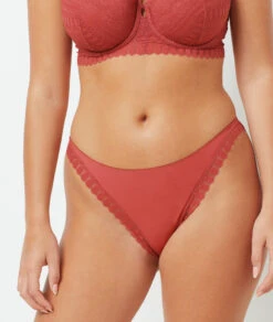 Diamant Panty Aus Spitze Terracotta - Elegante Damen Lingerie