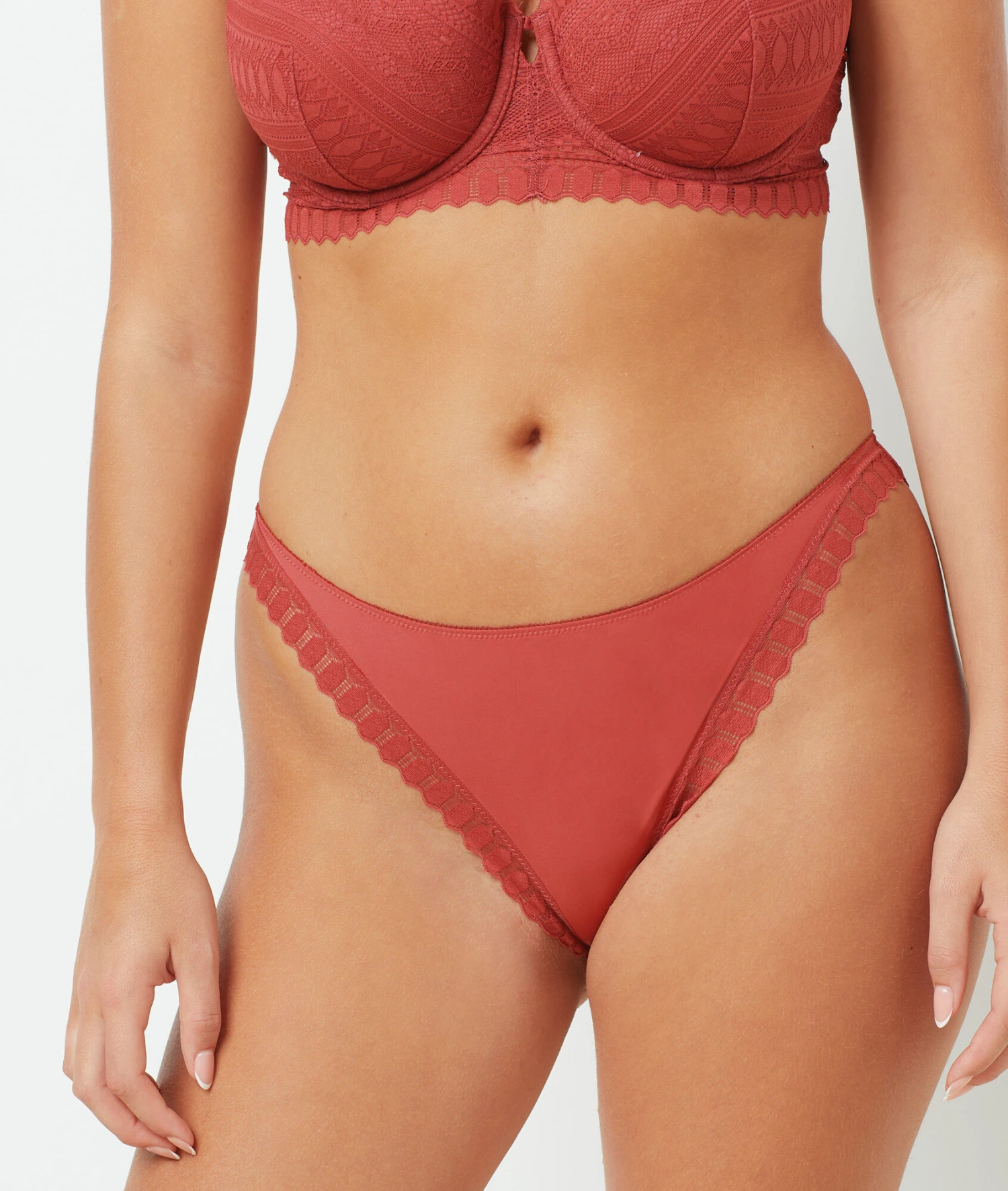 Diamant Panty Aus Spitze Terracotta - Elegante Damen Lingerie 1 Diamant Panty Aus Spitze Terracotta - Elegante Damen Lingerie